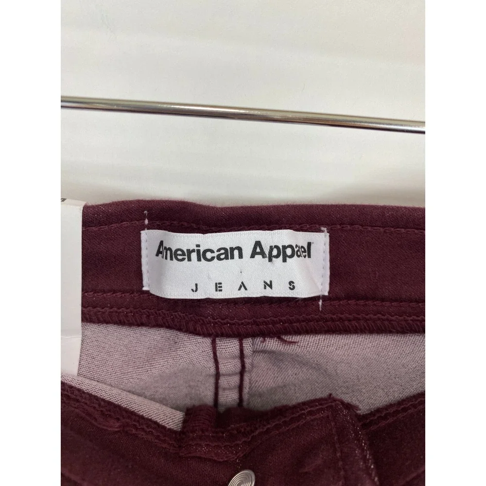 American Apparel Womens Skinny Pockets Burgundy Jeans Size Medium‎